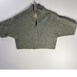 Damask handknit green gray dolman body cardigan L